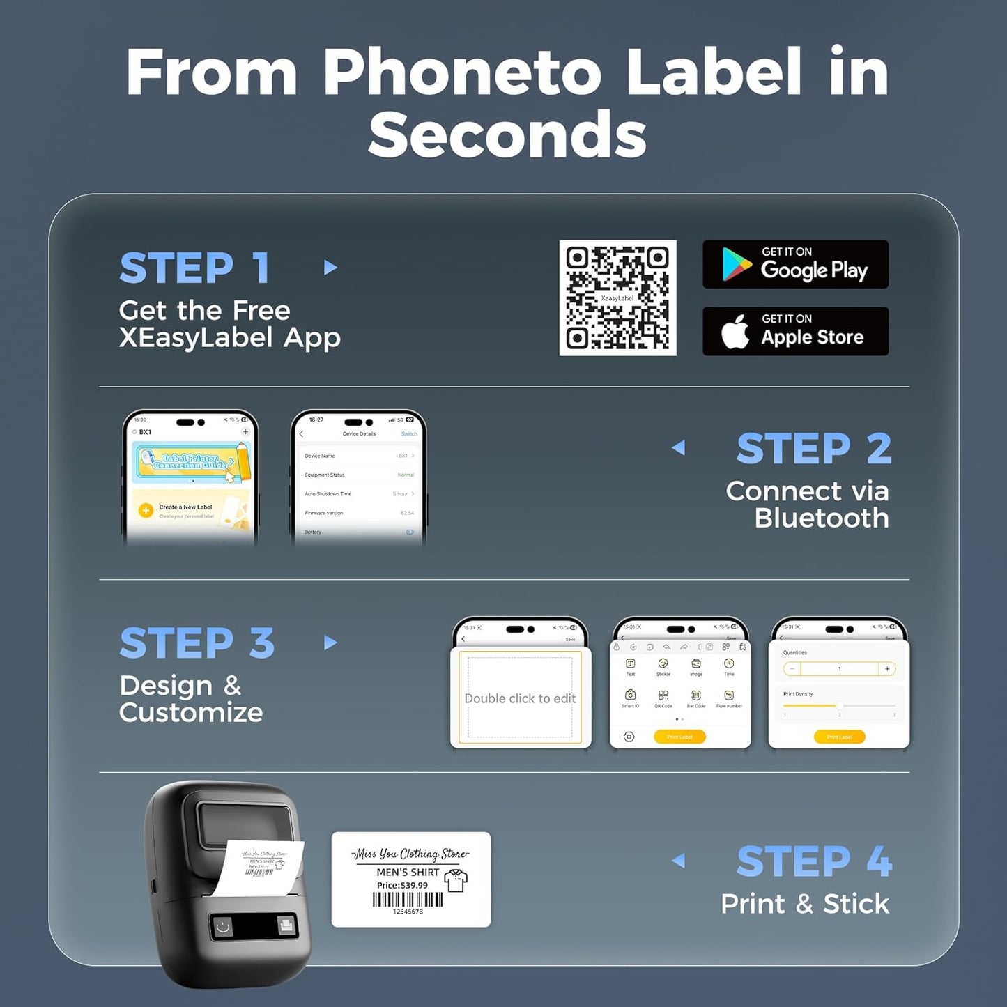 PocketPrint Pro™ | Inkless Mini Sticker Printer