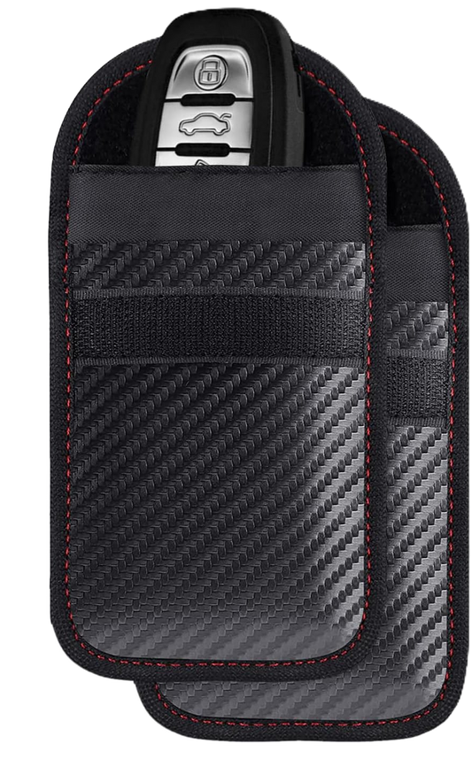 Carbon Fiber Faraday Bag for Key Fob – Secure Signal Shield