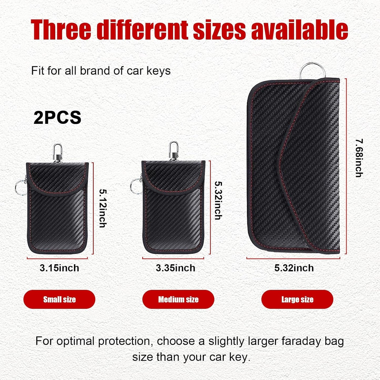 Carbon Fiber Faraday Bag for Key Fob (2-Pack) – Secure Signal Shield