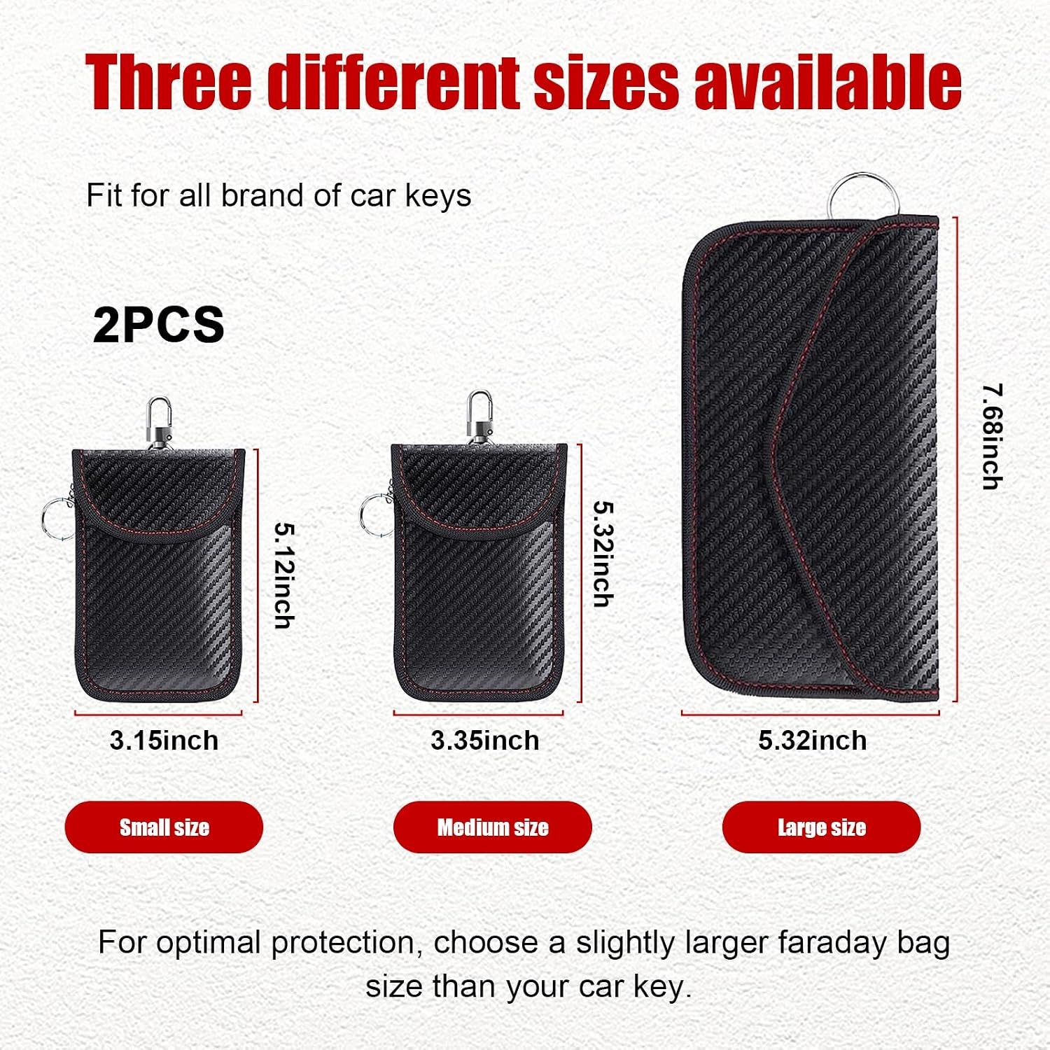 Carbon Fiber Faraday Bag for Key Fob (2-Pack) – Secure Signal Shield