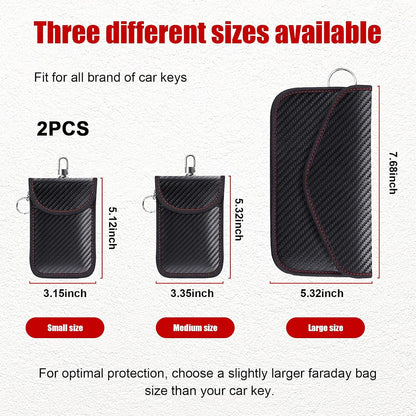 Carbon Fiber Faraday Bag for Key Fob (2-Pack) – Secure Signal Shield